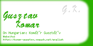 gusztav komar business card